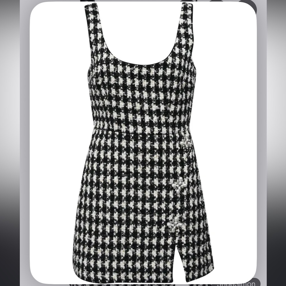 Self portrait Houndstooth Mini dress